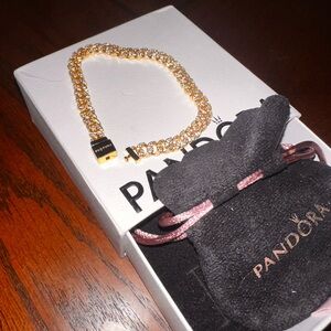 Pandora Gold and Black Chain Bracelet